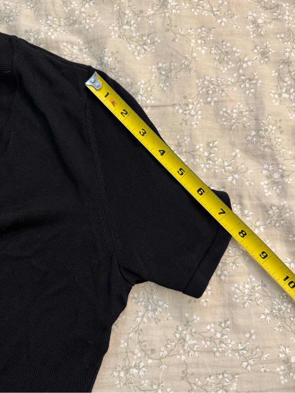 White House Black Market Black Short Sleeve Fine Knit Bolero Shrug Cardigan XS - Picture 6 of 7